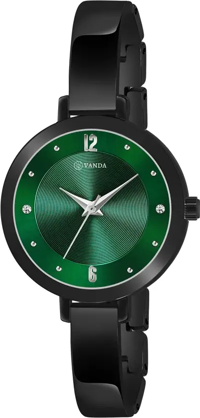 Vanda 553 Bold Black Gleaming Green Series Analog Watch For Women — Vanda Lifestyle — watches
