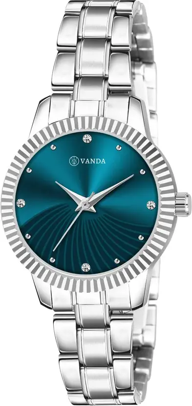 Vanda 556 Tranquil Teal Stunning Silver Series Analog Watch For Women — Vanda Lifestyle — watches